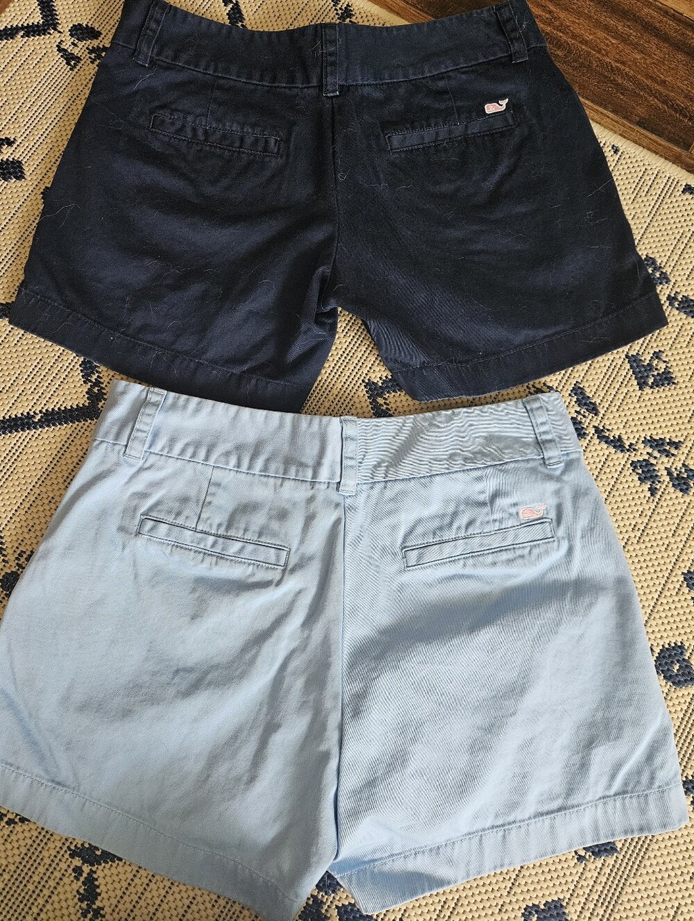 Vineyard Vines Women's Chino Shorts in Light Blue & Navy - Picture 3 of 7